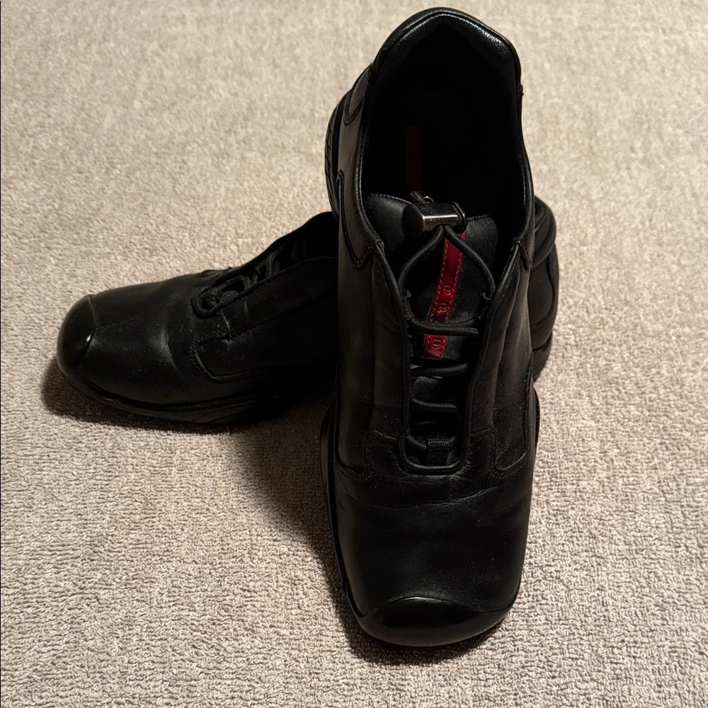 Prada Linea Rossa Black and Red Sneakers